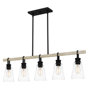 Quoizel KGB142EK Kingsbridge Five Light Linear Chandelier, Earth Black Main Image.jpg