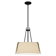 Quoizel LOA2818MBK Leona Three Light Pendant, Matte Black Main Image.jpg