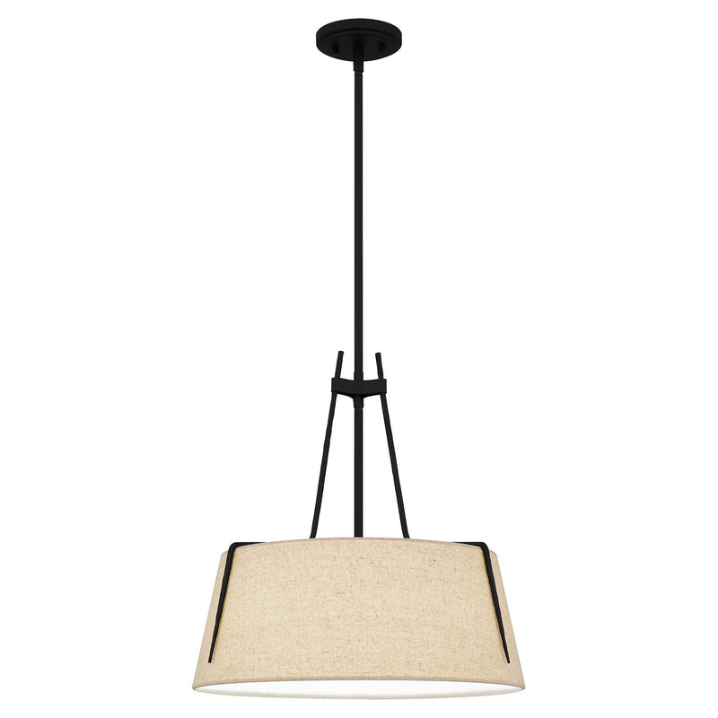 Quoizel LOA2818MBK Leona Three Light Pendant, Matte Black Main Image.jpg