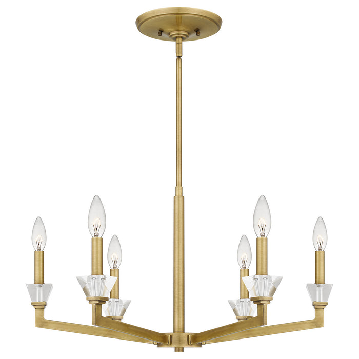 Quoizel LOT5026AB Lottie Six Light Chandelier, Aged Brass Main Image.jpg