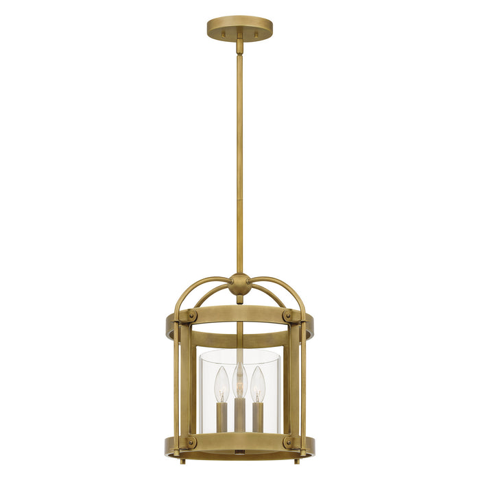 Quoizel MCP2814WS McPherson Three Light Pendant, Weathered Brass Main Image.jpg