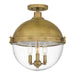 Quoizel PIN1716WS Perrine Three Light Semi Flush Mount, Weathered Brass Main Image.jpg