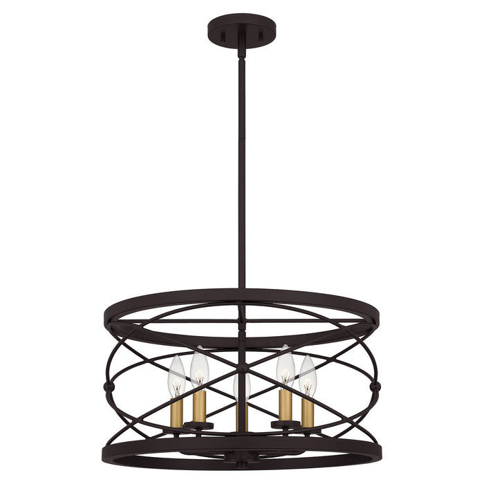 Quoizel PTT2819PN Potts Five Light Pendant, Palladian Bronze Main Image.jpg