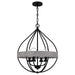 Quoizel QP5339MBK Tansy Four Light Pendant, Matte Black Main Image.jpg