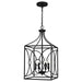 Quoizel QP5354MBK Grenelle Four Light Pendant, Matte Black Main Image.jpg