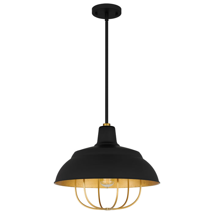 Quoizel QP5357MBK Darmody One Light Pendant, Matte Black Main Image.jpg