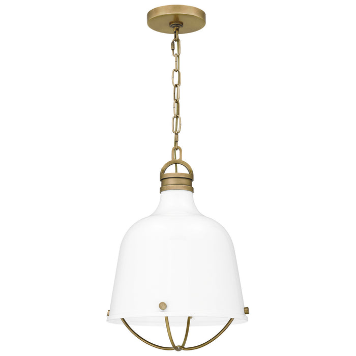 Quoizel QPP5345WS Adlington One Light Mini Pendant, Weathered Brass Main Image.jpg