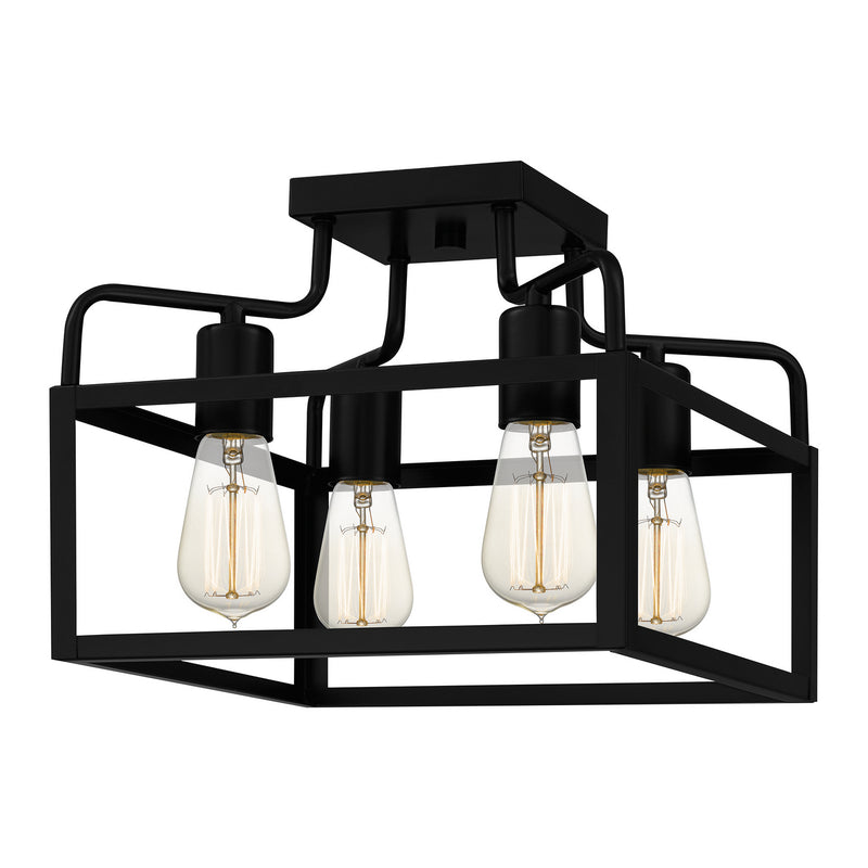 Quoizel QSF5349MBK Paulsen Four Light Semi-Flush Mount, Matte Black Main Image.jpg