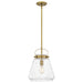 Quoizel STLS1512WS Stella One Light Mini Pendant, Weathered Brass Main Image.jpg