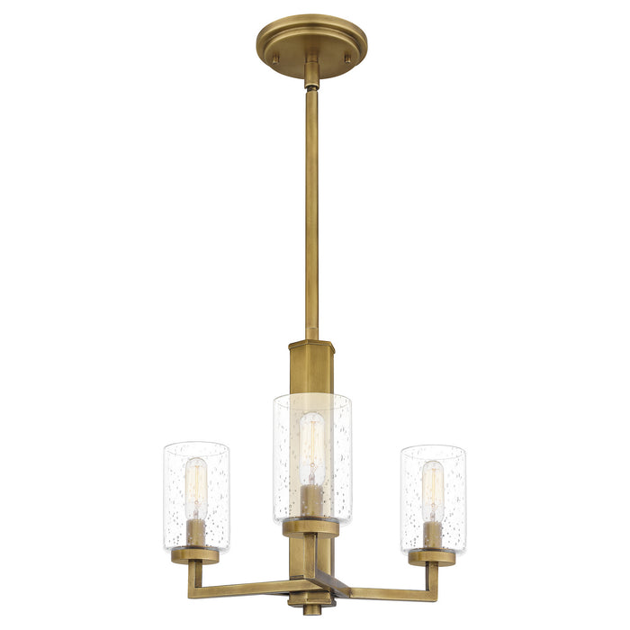 Quoizel SUN2815WS Sunburst Three Light Pendant, Weathered Brass Main Image.jpg