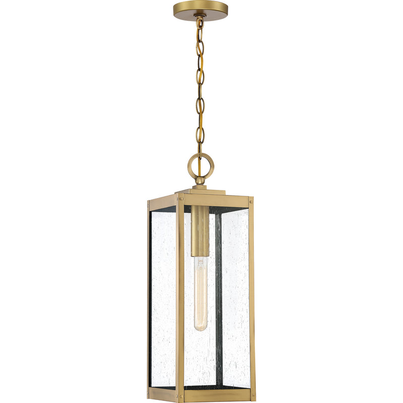 Quoizel WVR1507A Westover One Light Mini Pendant, Antique Brass Main Image.jpg