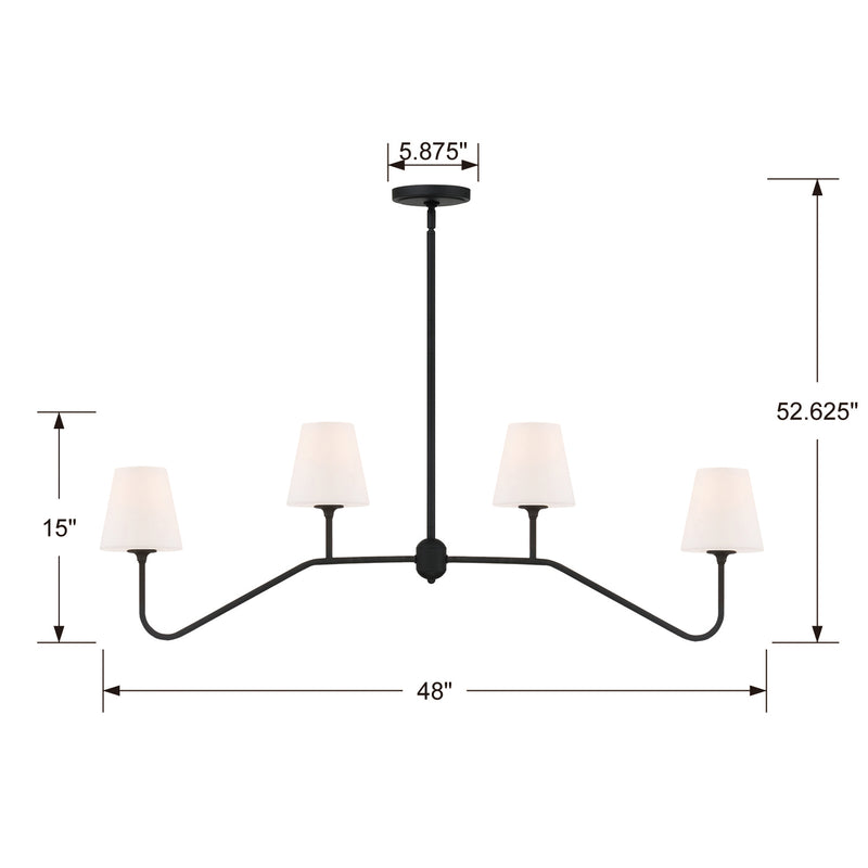 Crystorama KEE-A3004-BF Keenan Four Light Chandelier Black Forged Alternate Image 2.jpg
