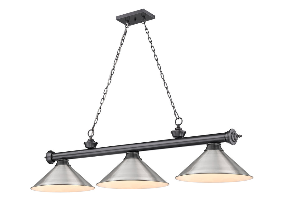 Z-Lite 2306-3BP-BN15 Cordon Three Light Island Pendant, Bronze Plate Main Image.jpg