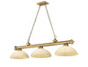 Z-Lite 2306-3RB-DGM14 Cordon Three Light Island Pendant, Rubbed Brass Main Image.jpg