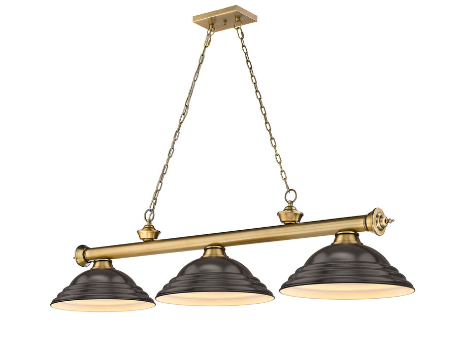 Z-Lite 2306-3RB-SBRZ Cordon Three Light Island Pendant, Rubbed Brass Main Image.jpg