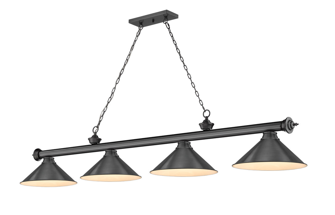 Z-Lite 2306-4BP-BP15 Cordon Four Light Island Pendant, Bronze Plate Main Image.jpg