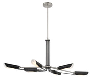 George Kovacs P1697-691 Turbine Six Light Island Pendant, Coal With Brushed Nickel Main Image.jpg