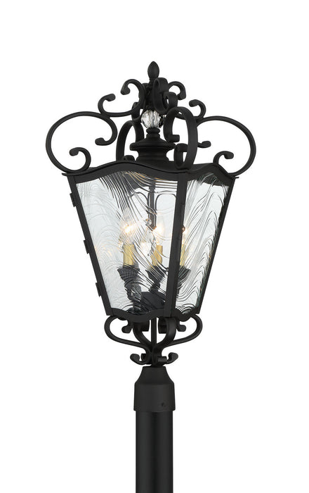 Minka-Lavery 9336-661 Brixton Ivy Three Light Outdoor Post Mount, Coal W/Honey Gold Highlight Main Image.jpg