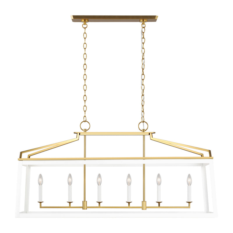 Visual Comfort Studio CC1586MWTBBS Carlow Six Light Linear Lantern, Matte White Main Image.jpg