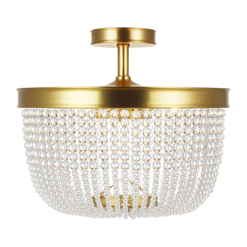 Visual Comfort Studio CF1076BBS Summerhill Six Light Semi Flush Mount, Burnished Brass Main Image.jpg