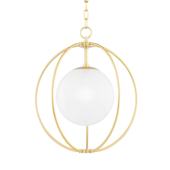 Mitzi H500701S-AGB Lyla One Light Pendant, Aged Brass Main Image.jpg