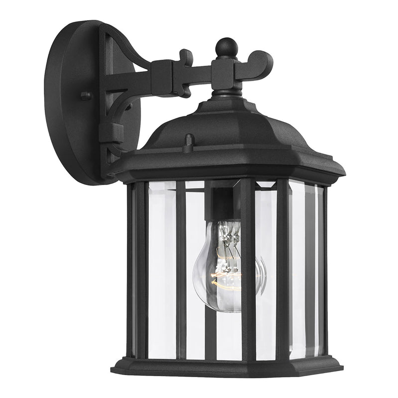 Generation Lighting 84029-12 Kent One Light Outdoor Wall Lantern, Black Main Image.jpg