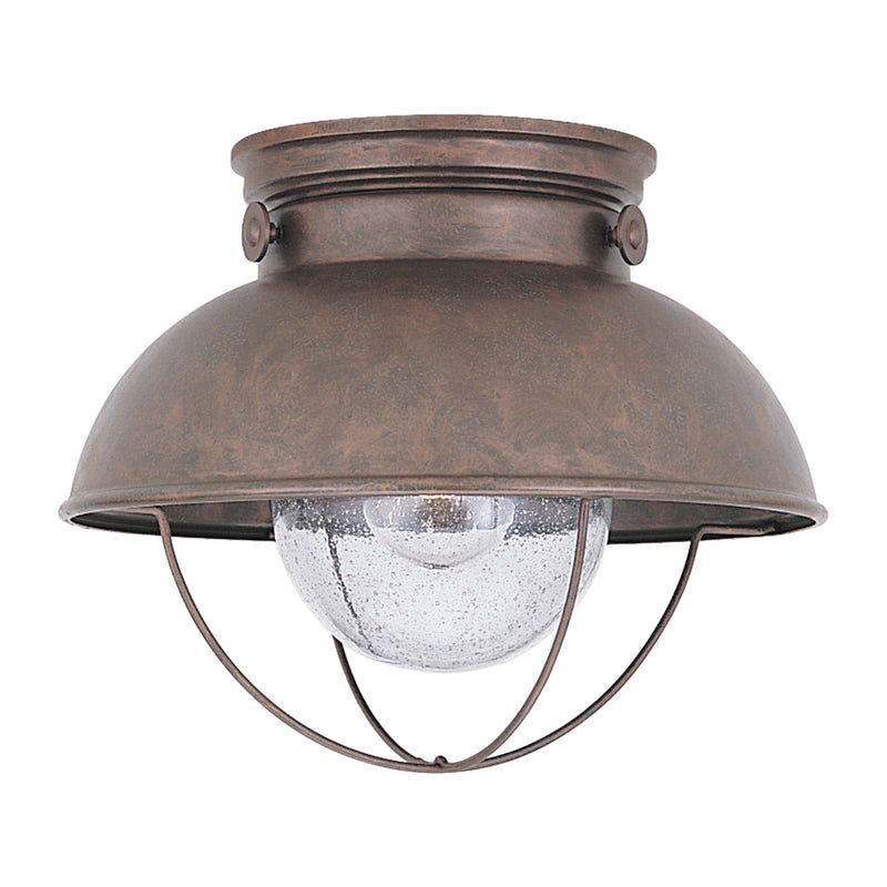 Generation Lighting 8869-44 Sebring One Light Outdoor Flush Mount, Weathered Copper Main Image.jpg
