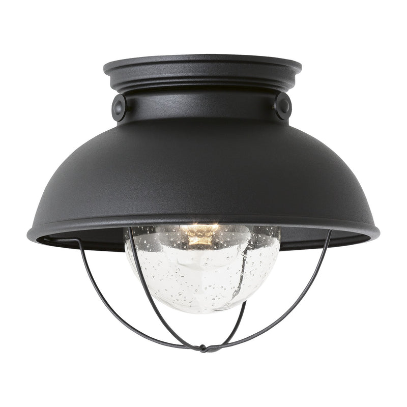 Generation Lighting 8869-12 Sebring One Light Outdoor Flush Mount, Black Main Image.jpg
