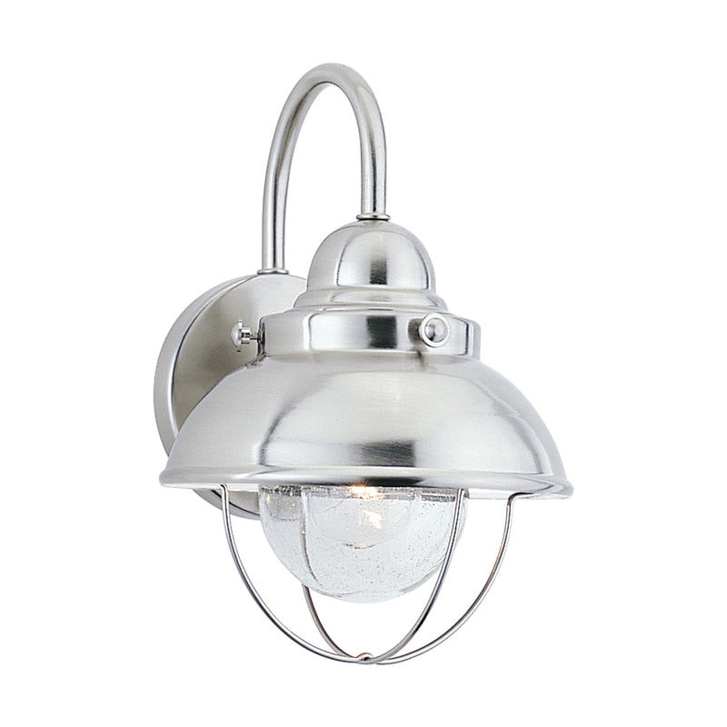 Generation Lighting 8870-98 Sebring One Light Outdoor Wall Lantern, Brushed Stainless Main Image.jpg