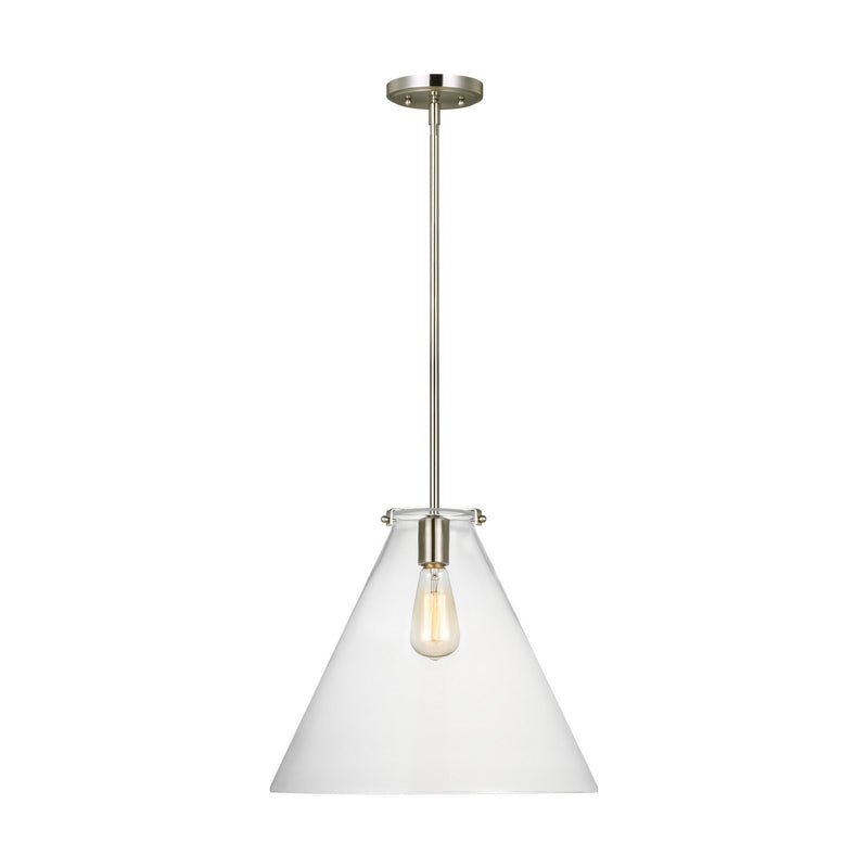 Visual Comfort Studio 6592101-962 Kate One Light Pendant, Brushed Nickel Main Image.jpg