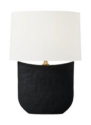 Visual Comfort Studio HT1031RBC1 Cenotes One Light Table Lamp, Rough Black Ceramic Main Image.jpg
