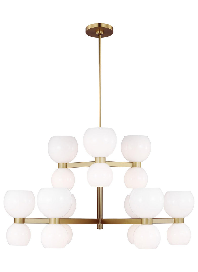 Visual Comfort Studio KSC10018BBSMG Londyn 18 Light Chandelier, Burnished Brass with Milk White Glass Main Image.jpg