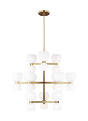 Visual Comfort Studio KSC10124BBSMG Londyn 24 Light Chandelier, Burnished Brass with Milk White Glass Main Image.jpg