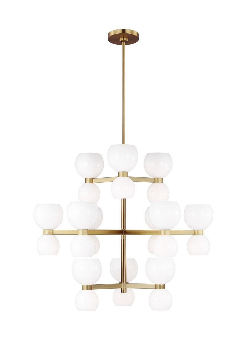 Visual Comfort Studio KSC10124BBSMG Londyn 24 Light Chandelier, Burnished Brass with Milk White Glass Main Image.jpg