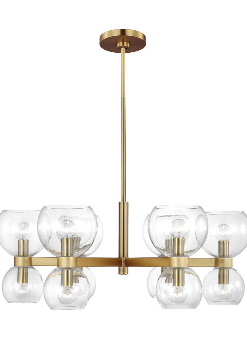Visual Comfort Studio KSC10212BBSCG Londyn Six Light Chandelier, Burnished Brass with Clear Glass Main Image.jpg