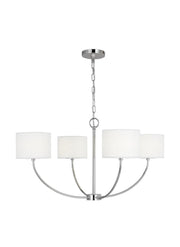 Visual Comfort Studio KSC1034PN Sawyer Four Light Chandelier, Polished Nickel Main Image.jpg
