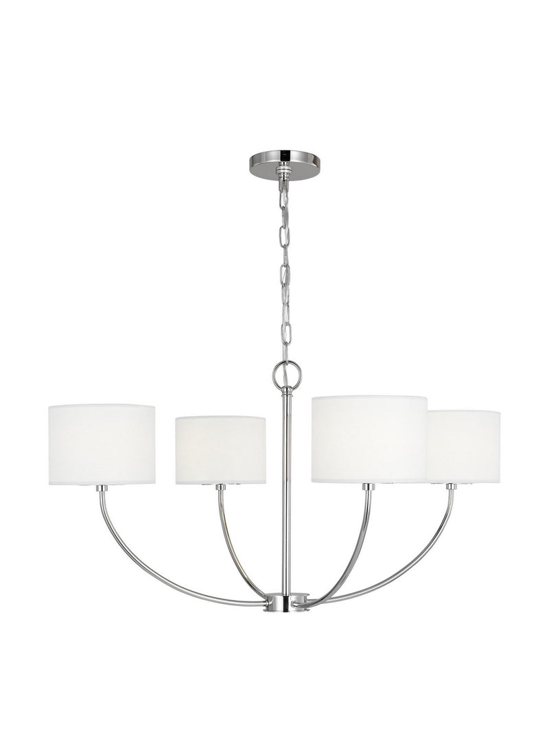 Visual Comfort Studio KSC1034PN Sawyer Four Light Chandelier, Polished Nickel Main Image.jpg