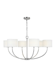 Visual Comfort Studio KSC1046PN Sawyer Six Light Chandelier, Polished Nickel Main Image.jpg