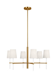 Visual Comfort Studio KSC1086BBSGW Monroe Six Light Chandelier, Burnished Brass Main Image.jpg