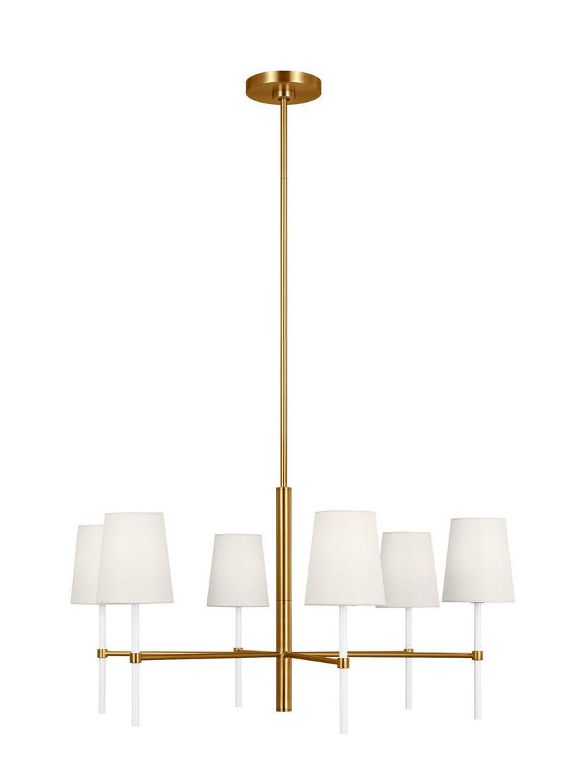 Visual Comfort Studio KSC1086BBSGW Monroe Six Light Chandelier, Burnished Brass Main Image.jpg