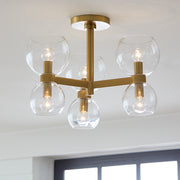 Visual Comfort Studio KSF1036BBSCG Londyn Six Light Semi Flush Mount, Burnished Brass with Clear Glass Alternate Image.jpg