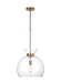 Visual Comfort Studio KSP1021BBSCG Londyn One Light Pendant, Burnished Brass with Clear Glass Main Image.jpg