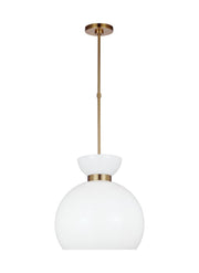 Visual Comfort Studio KSP1021BBSMG Londyn One Light Pendant, Burnished Brass with Milk White Glass Main Image.jpg