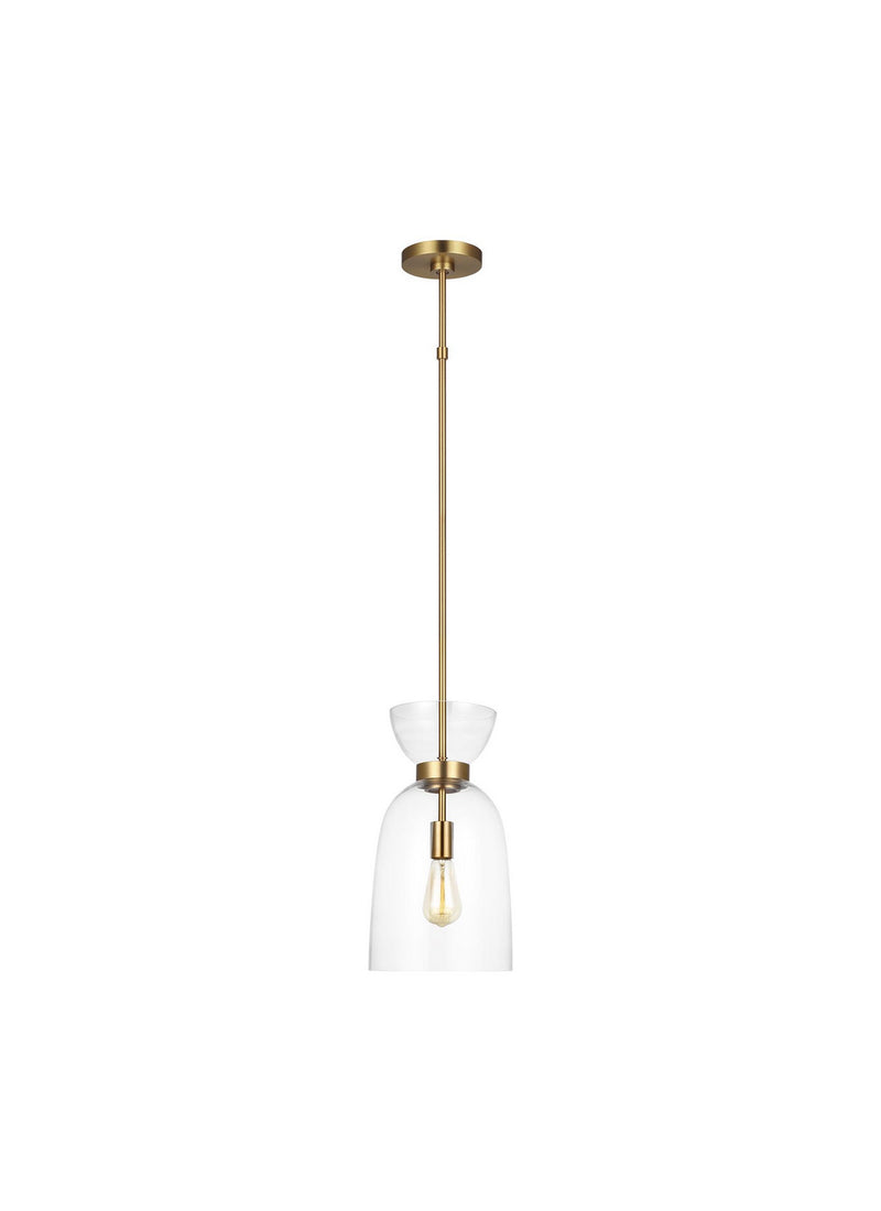 Visual Comfort Studio KSP1031BBSCG Londyn One Light Pendant, Burnished Brass with Clear Glass Main Image.jpg