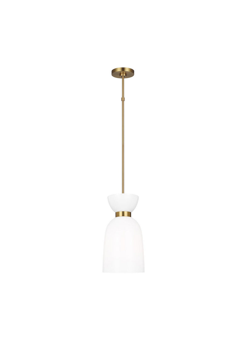 Visual Comfort Studio KSP1031BBSMG Londyn One Light Pendant, Burnished Brass with Milk White Glass Main Image.jpg