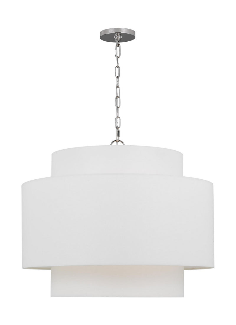 Visual Comfort Studio KSP1043PN Sawyer Three Light Pendant, Polished Nickel Main Image.jpg