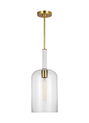 Visual Comfort Studio KSP1051BBSGW Monroe One Light Pendant, Burnished Brass Main Image.jpg