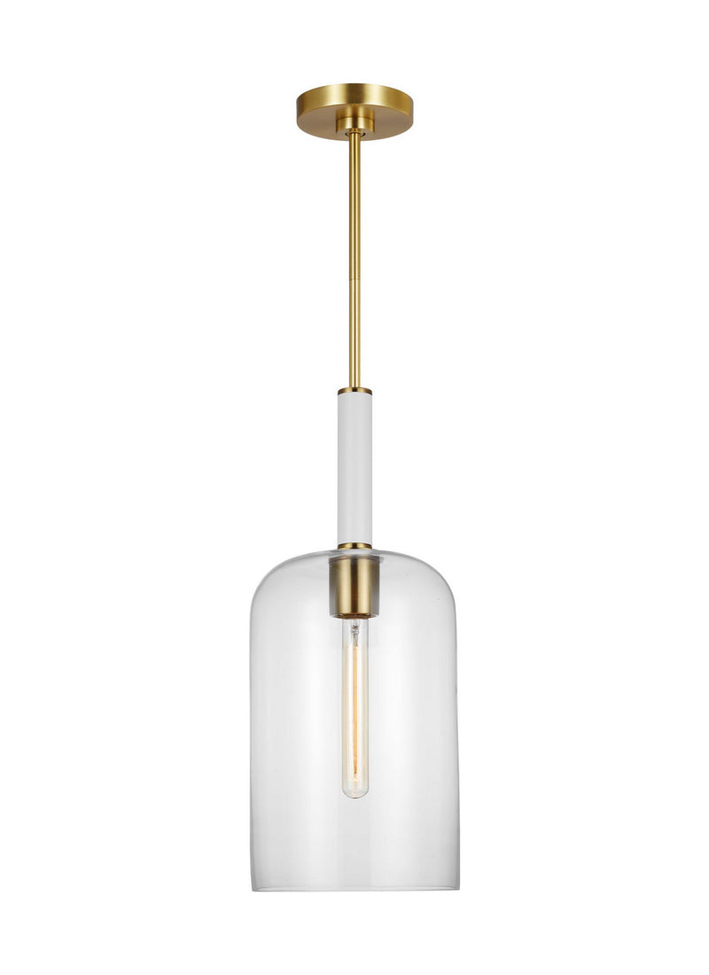 Visual Comfort Studio KSP1051BBSGW Monroe One Light Pendant, Burnished Brass Main Image.jpg
