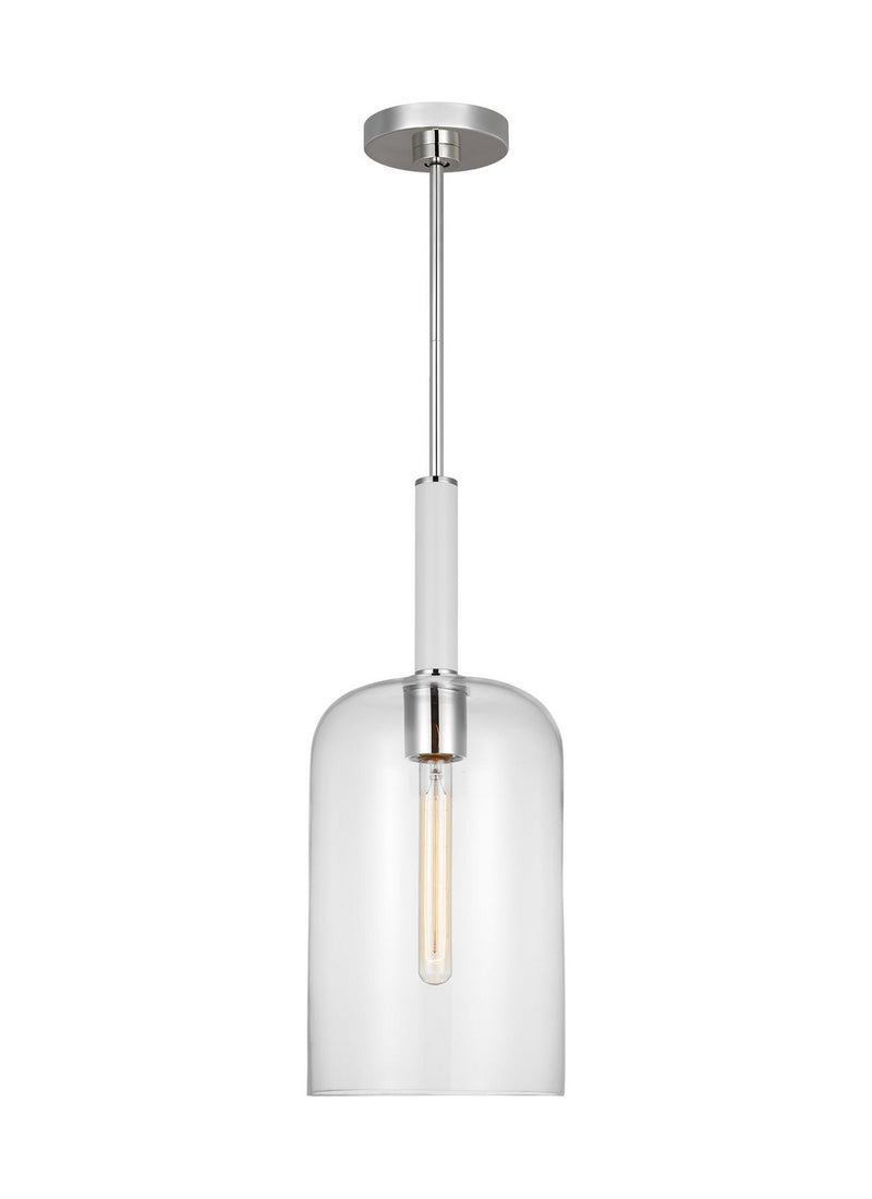Visual Comfort Studio KSP1051PNGW Monroe One Light Pendant, Polished Nickel Main Image.jpg