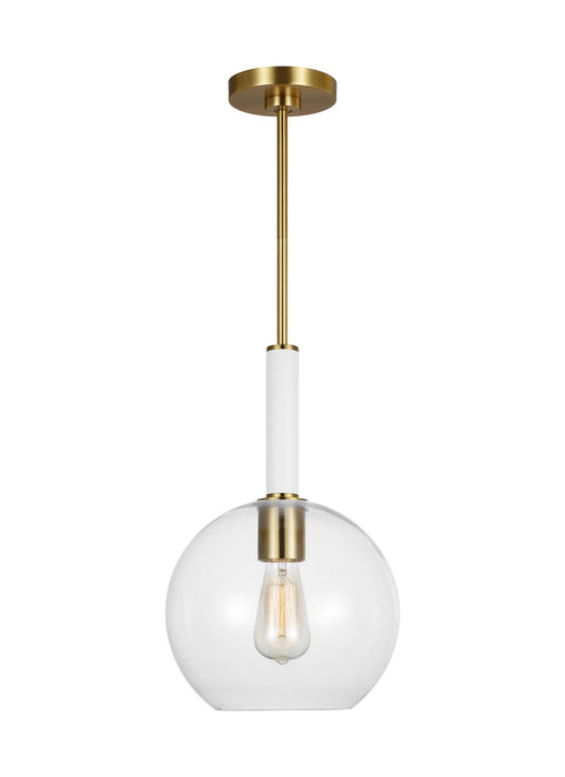 Visual Comfort Studio KSP1061BBSGW Monroe One Light Pendant, Burnished Brass Main Image.jpg